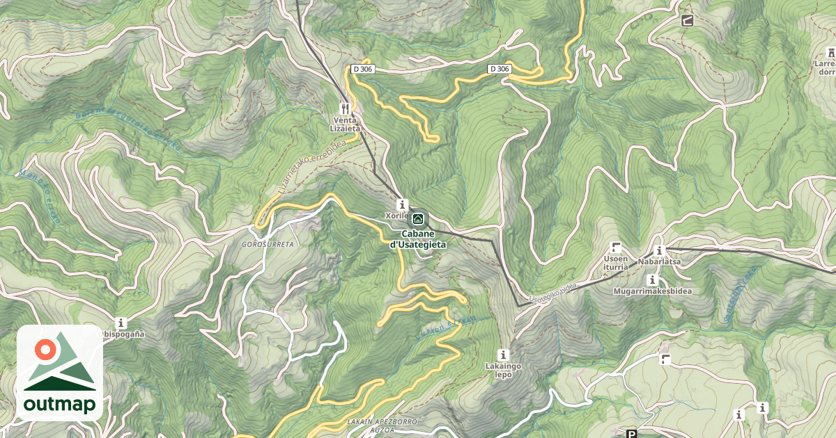 Map of Cabane d'Usategieta