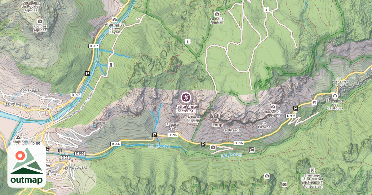 Map of Petite Arete (secteur C)