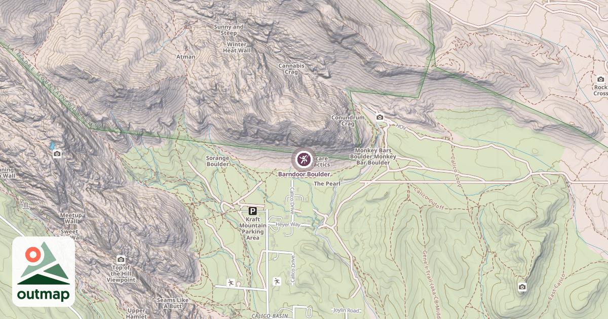 Map of Barndoor Boulder