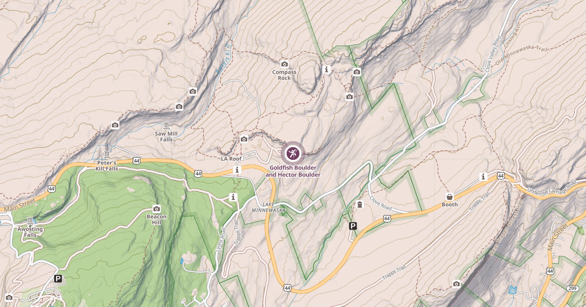 Map preview of Goldfish Boulder and Hector Boulder