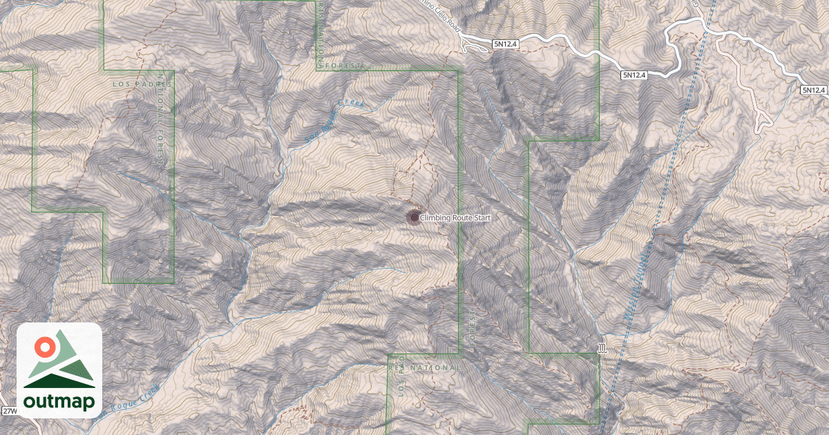 Map of Climbing Route Start
