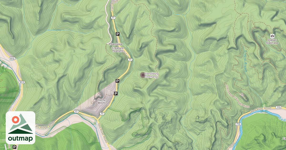 Map of Frenchburg Overhangs