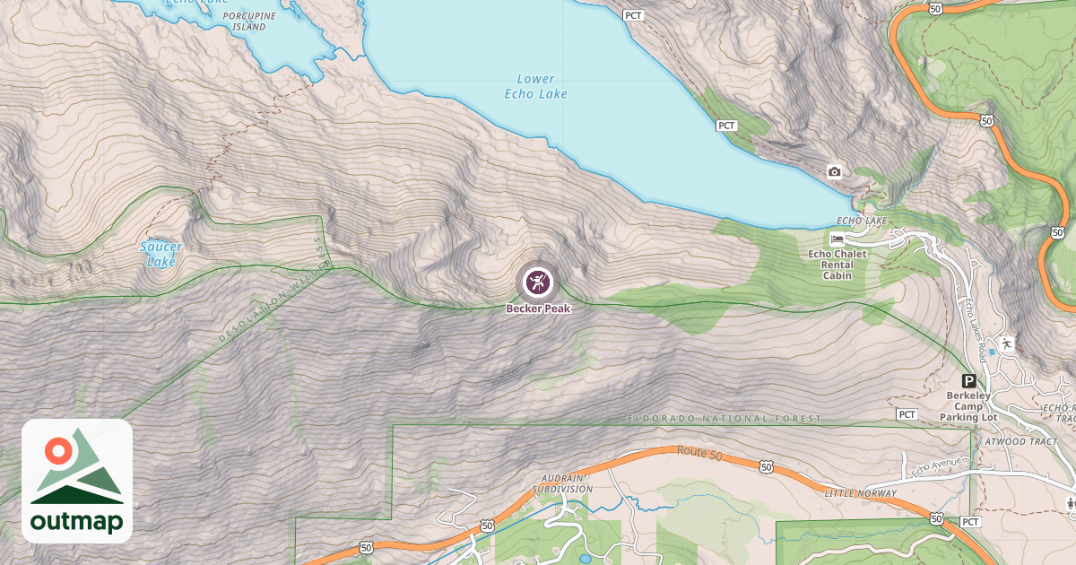 Map of Becker Peak