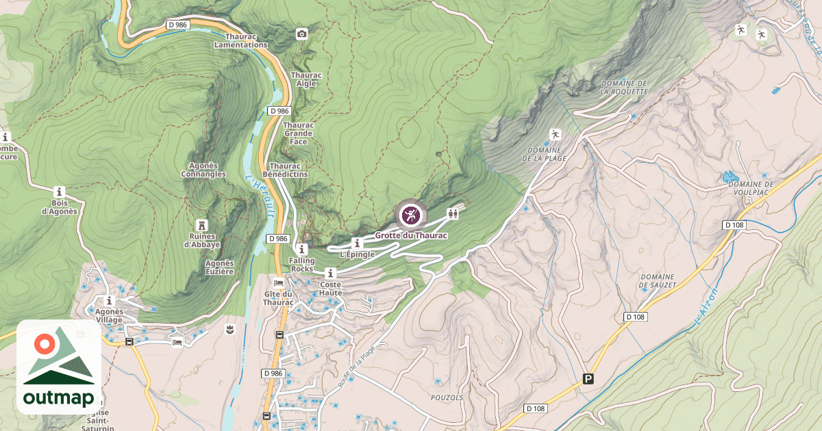 Map of Grotte du Thaurac