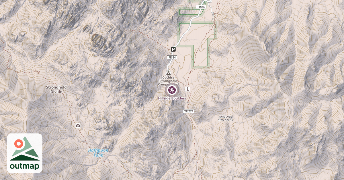 Map of Hillside Boulders