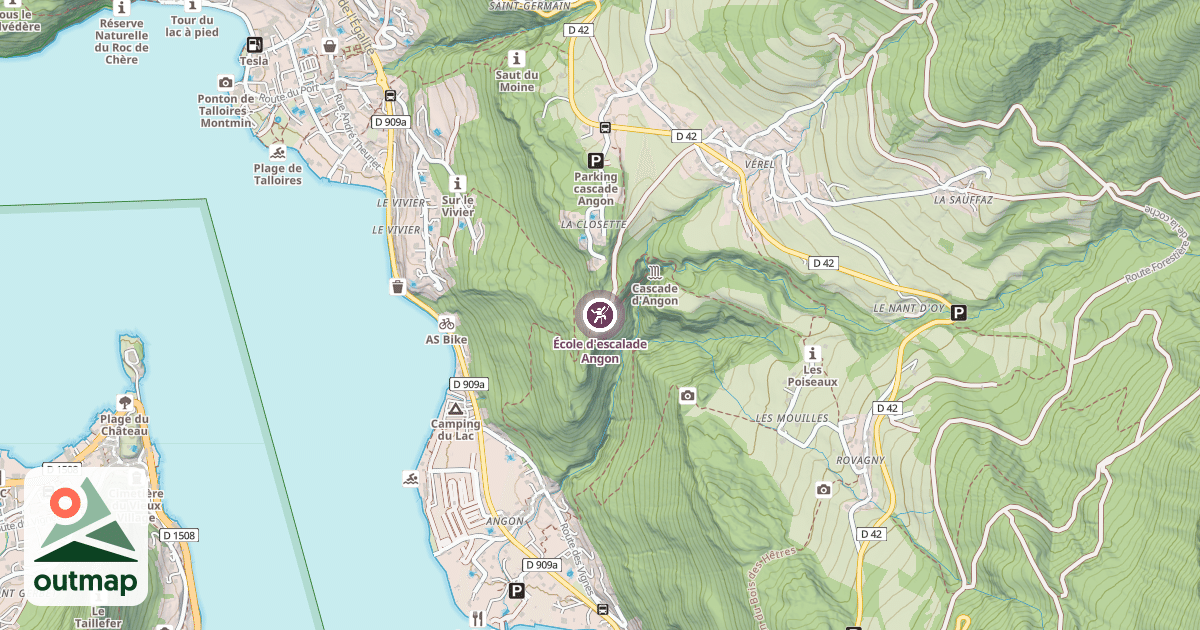Map of École d'escalade Angon