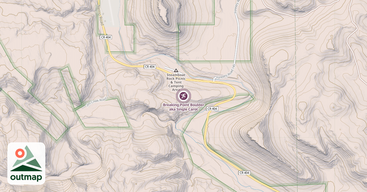 Map of Breaking Point Boulder aka Single Carot