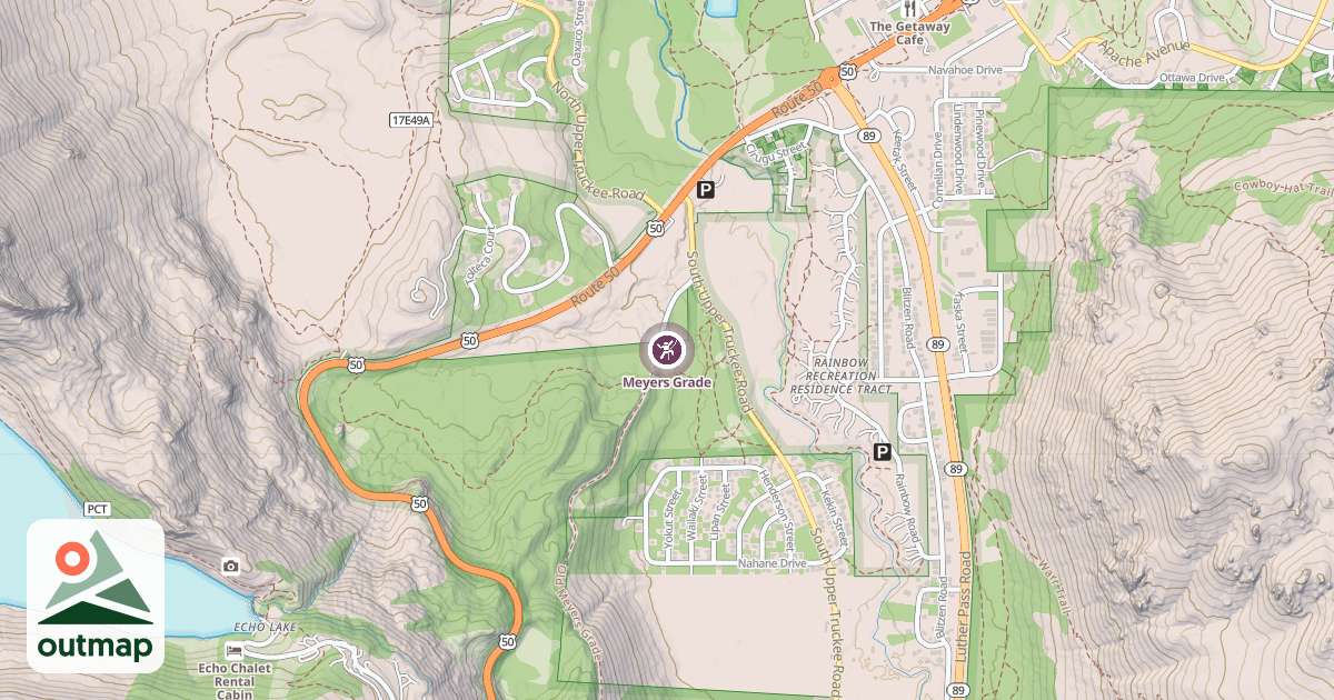Map of Meyers Grade