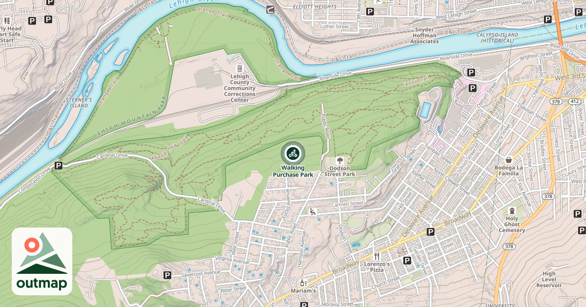 Map of Walking Purchase Park
