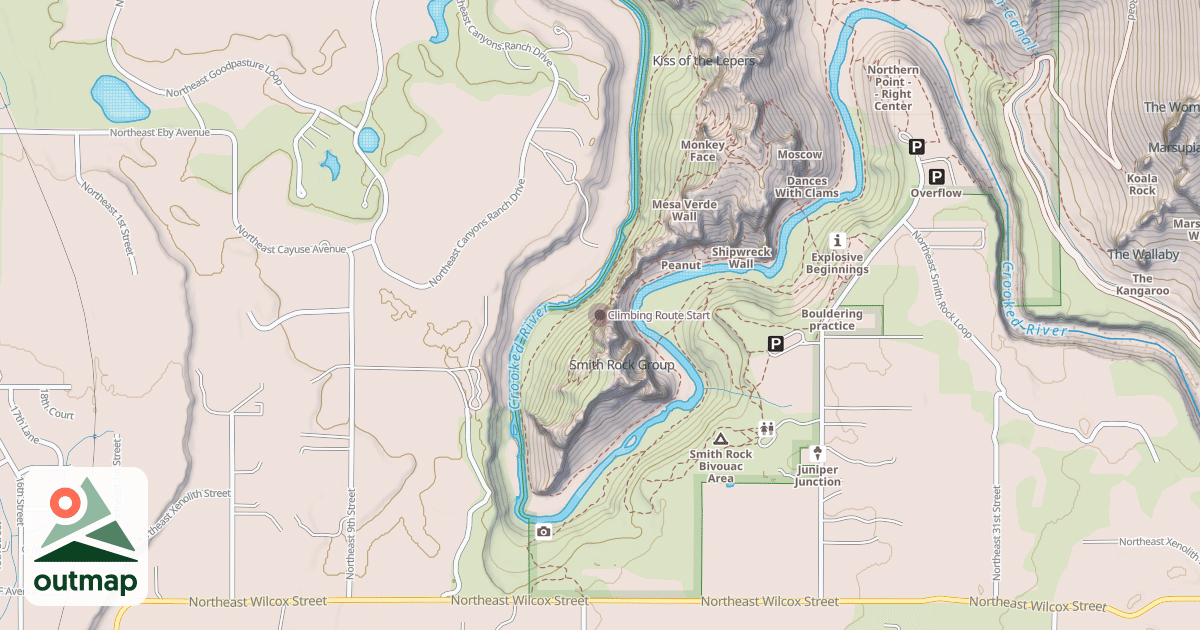 Map of Climbing Route Start