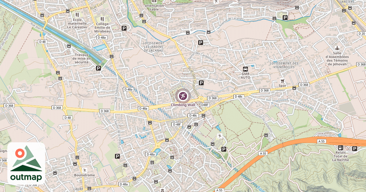 Map of Climbing Wall