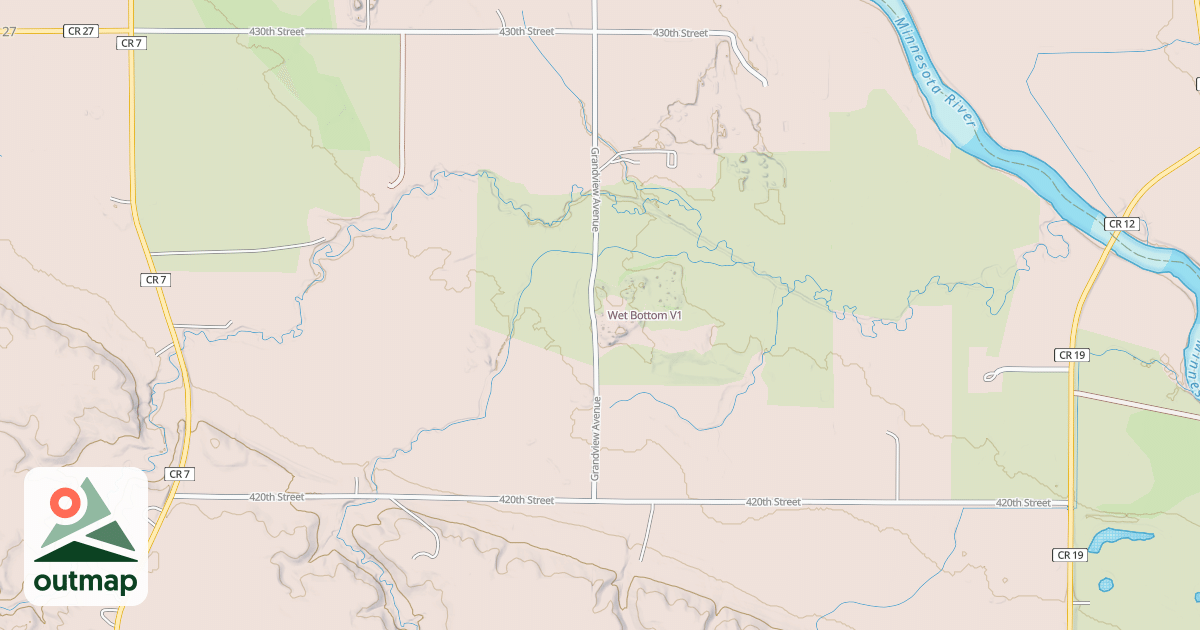 Map of Wet Bottom in Redwood