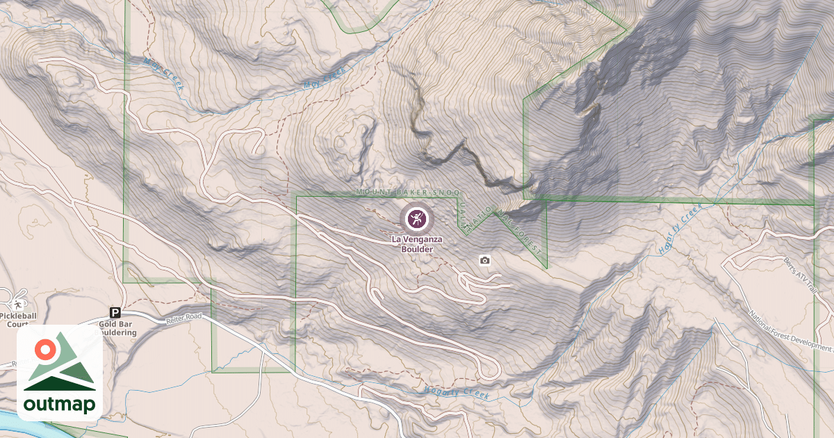 Map of La Venganza Boulder