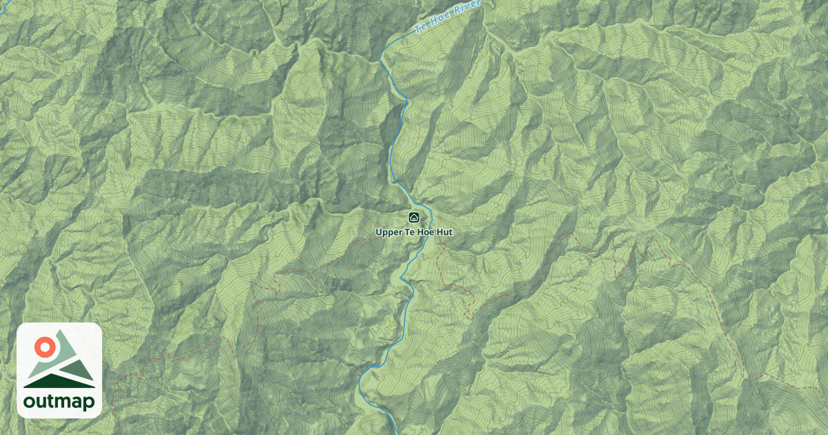 Map of Upper Te Hoe Hut