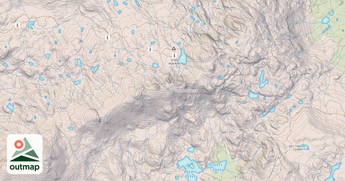 Map of Center Butte