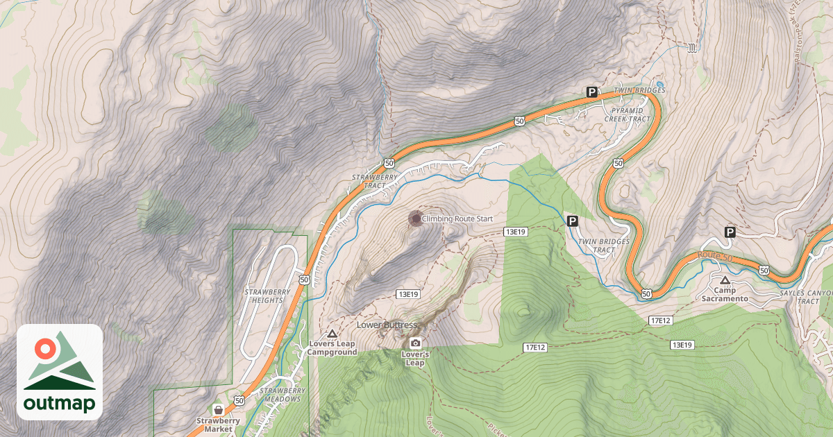 Map of Climbing Route Start