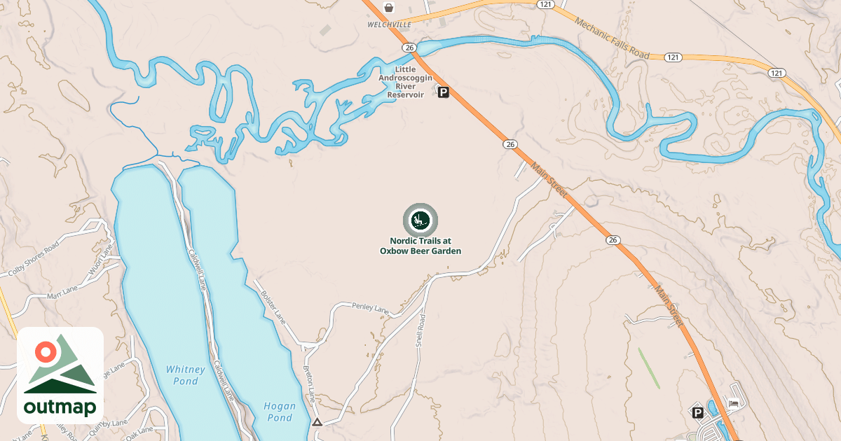 Map of Nordic Trails at Oxbow Beer Garden