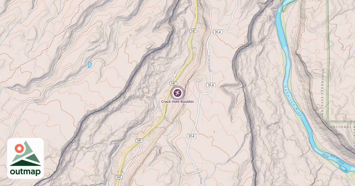Map of Crack Hole Boulder