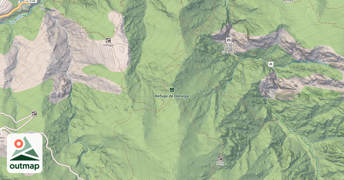 Map of Refuge de Dona pa