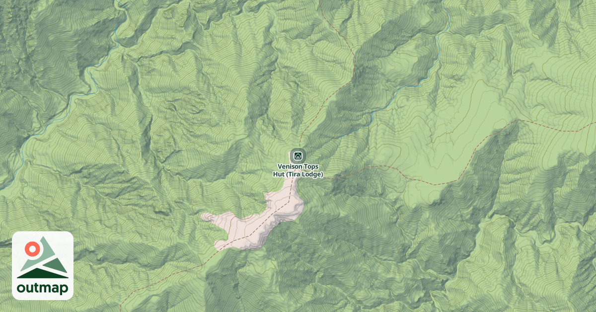 Map of Venison Tops Hut (Tira Lodge)
