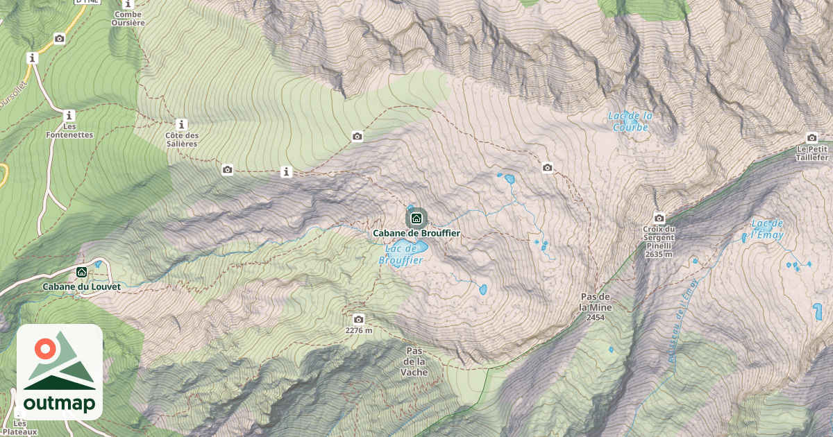 Map of Cabane de Brouffier