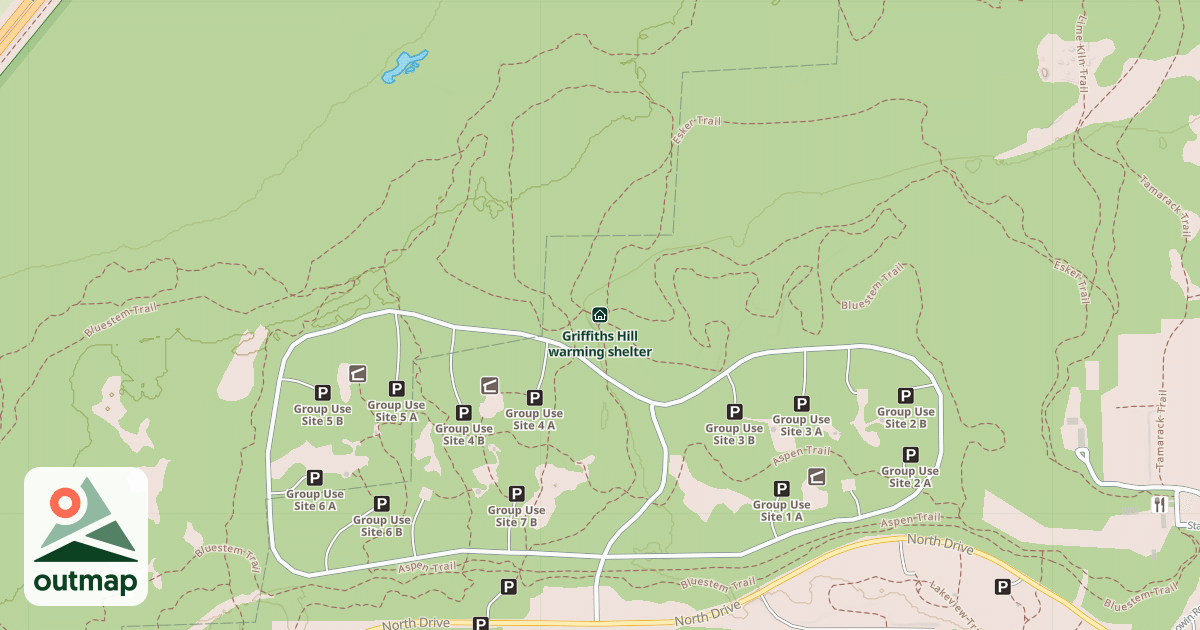 Map of Griffiths Hill warming shelter