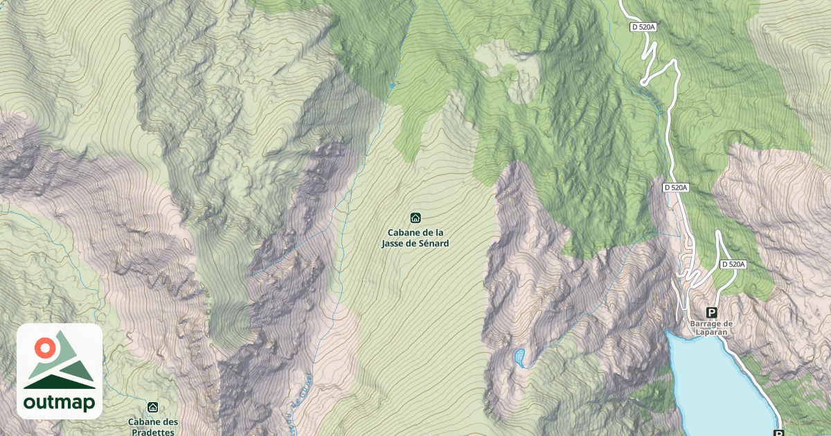 Map of Cabane de la Jasse de Sénard