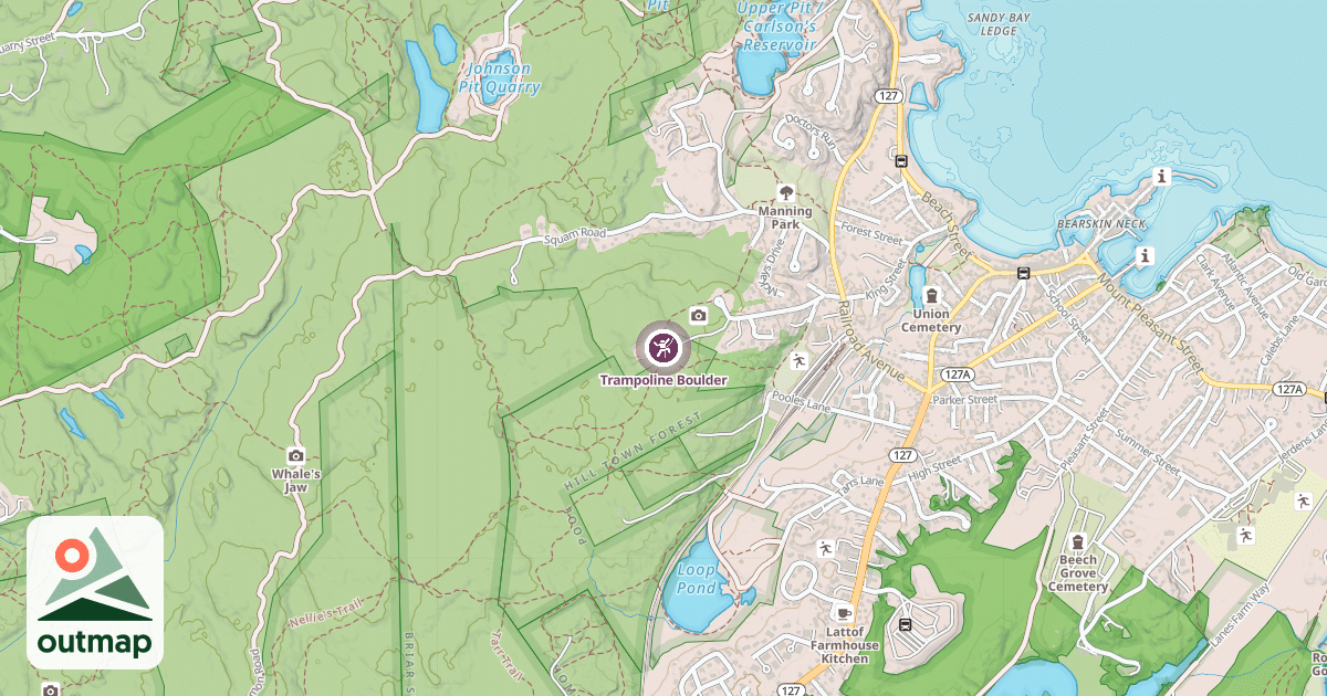 Map of Trampoline Boulder