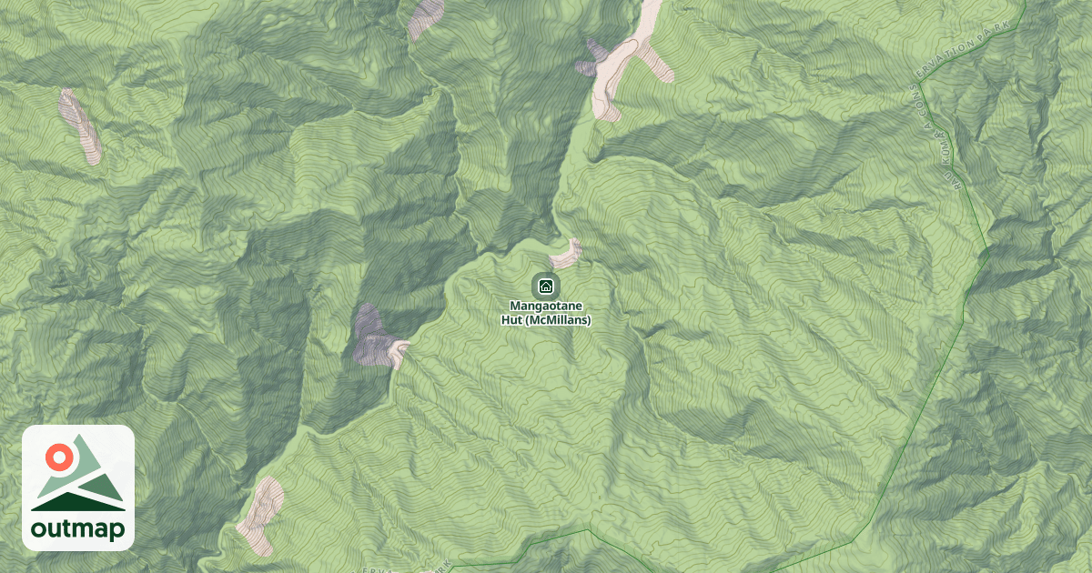 Map of Mangaotane Hut (McMillans)