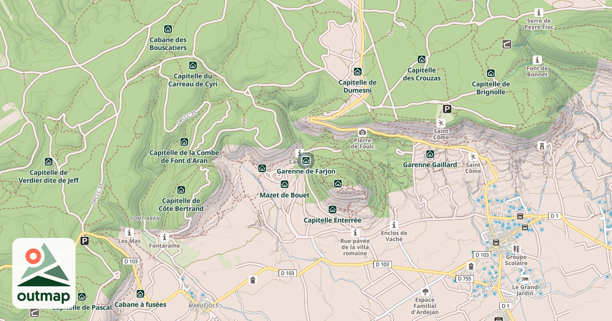 Map of Garenne de Farjon