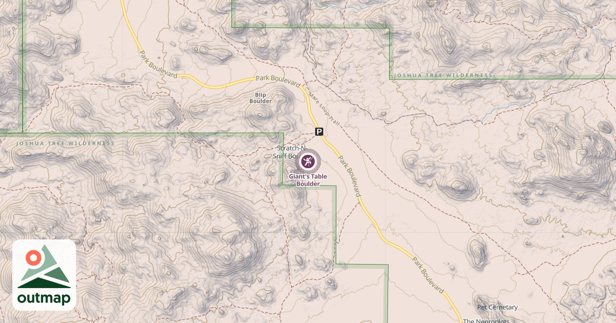 Map of Giant's Table Boulder