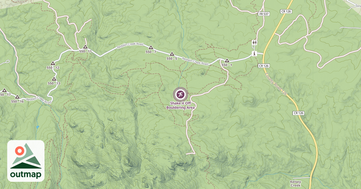 Map of Shake it Off Bouldering Area
