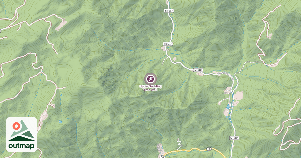 Map of Upper Suckling Tree Wall