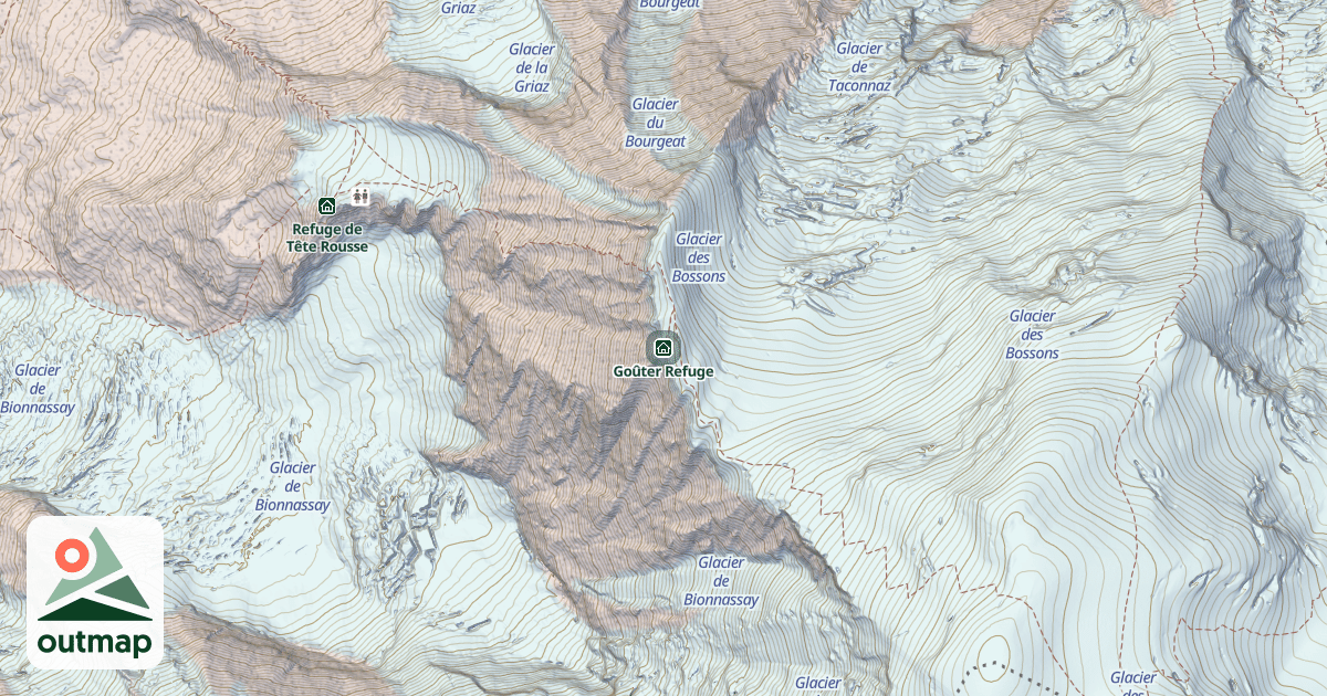 Map of Goûter Refuge