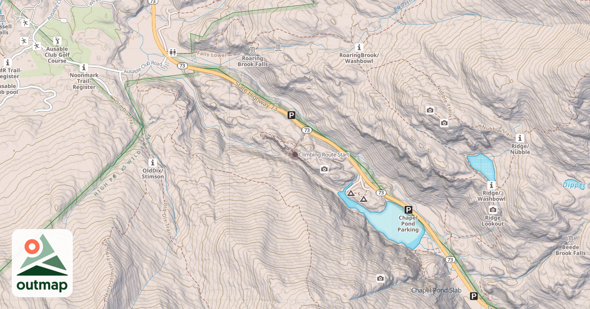 Map of Climbing Route Start