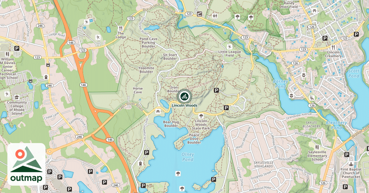 Map of Lincoln Woods