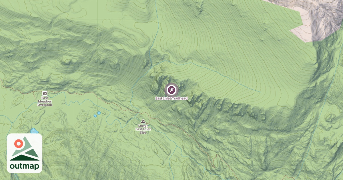 Map of East Inlet Trailhead