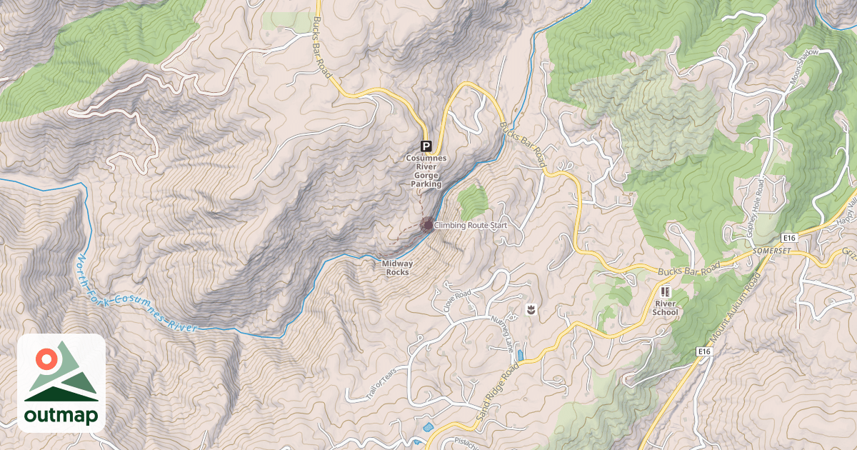 Map of Climbing Route Start