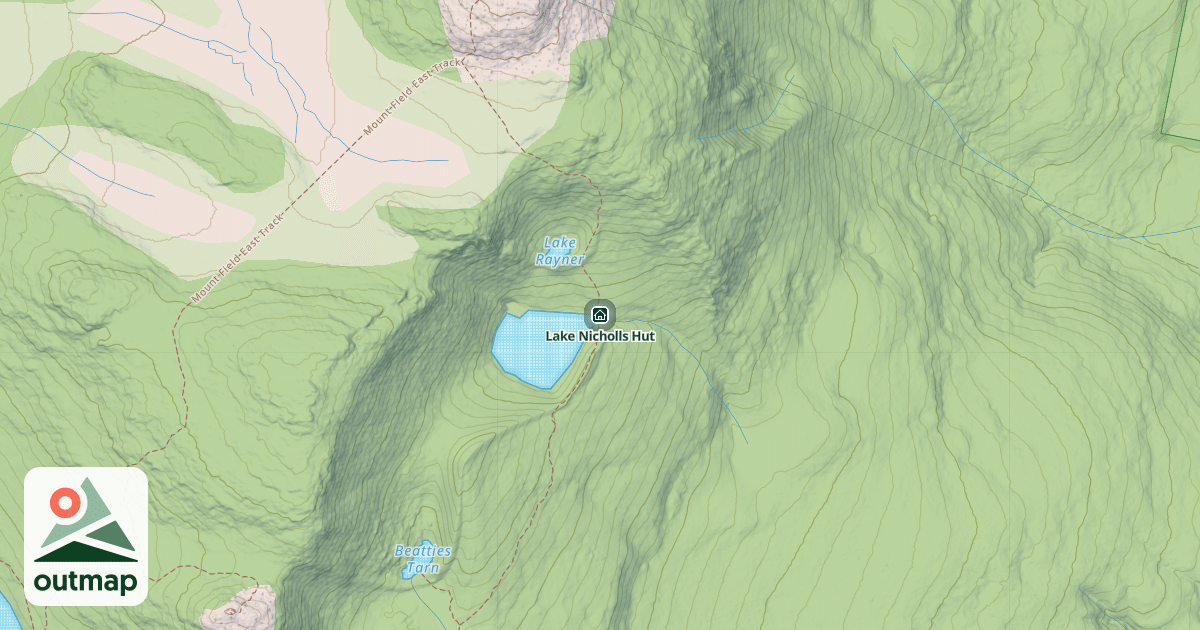 Map of Lake Nicholls Hut