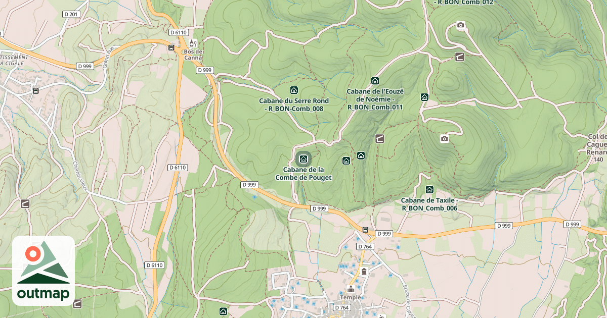 Map of Cabane de la Combe de Pouget