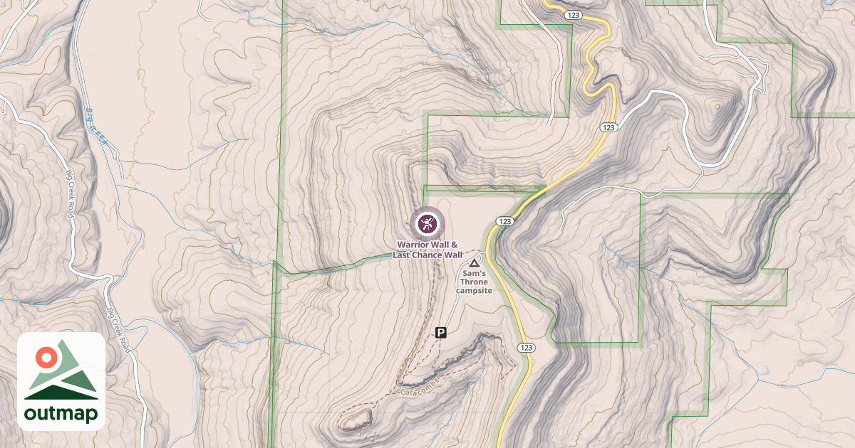 Map of Warrior Wall & Last Chance Wall