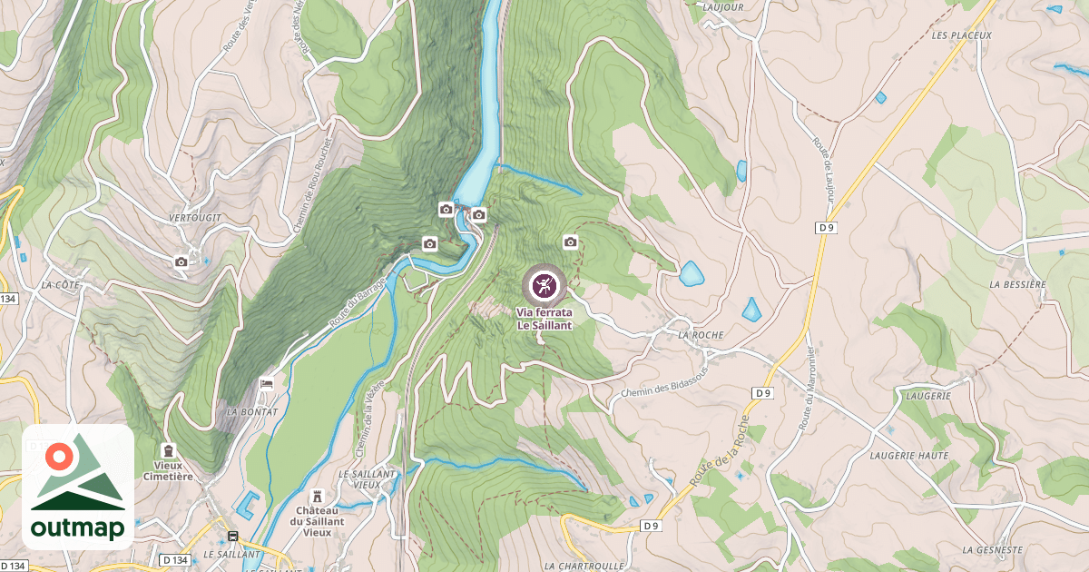 Map of Via ferrata Le Saillant