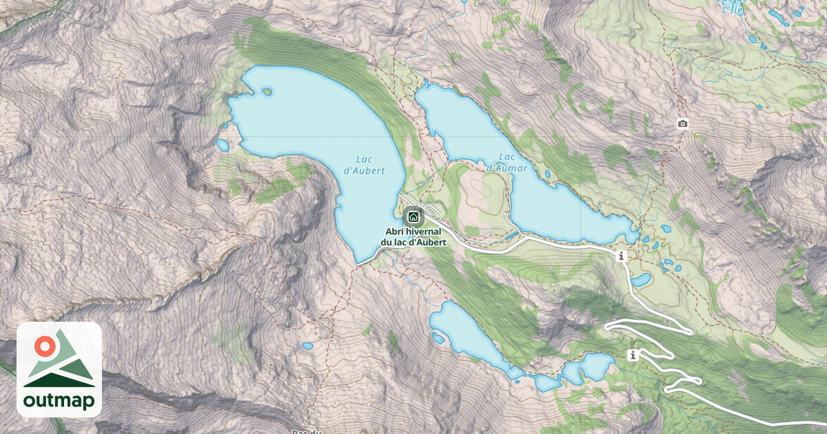 Map of Abri hivernal du lac d'Aubert