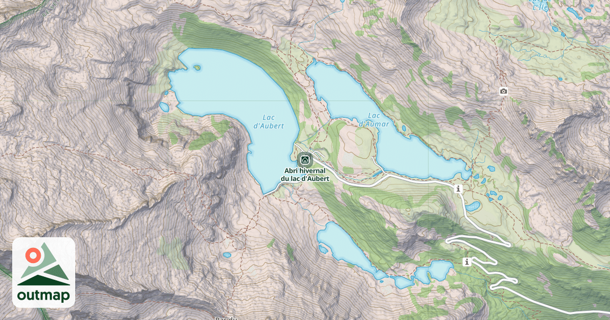 Map of Abri hivernal du lac d'Aubert