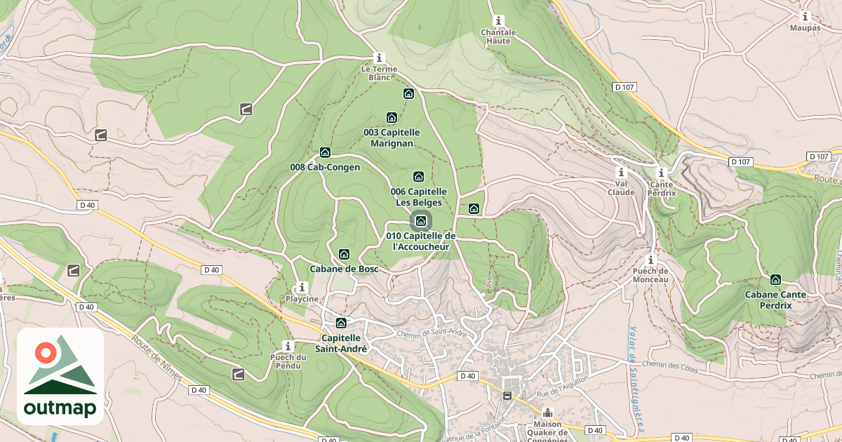 Map of 010 Capitelle de l'Accoucheur