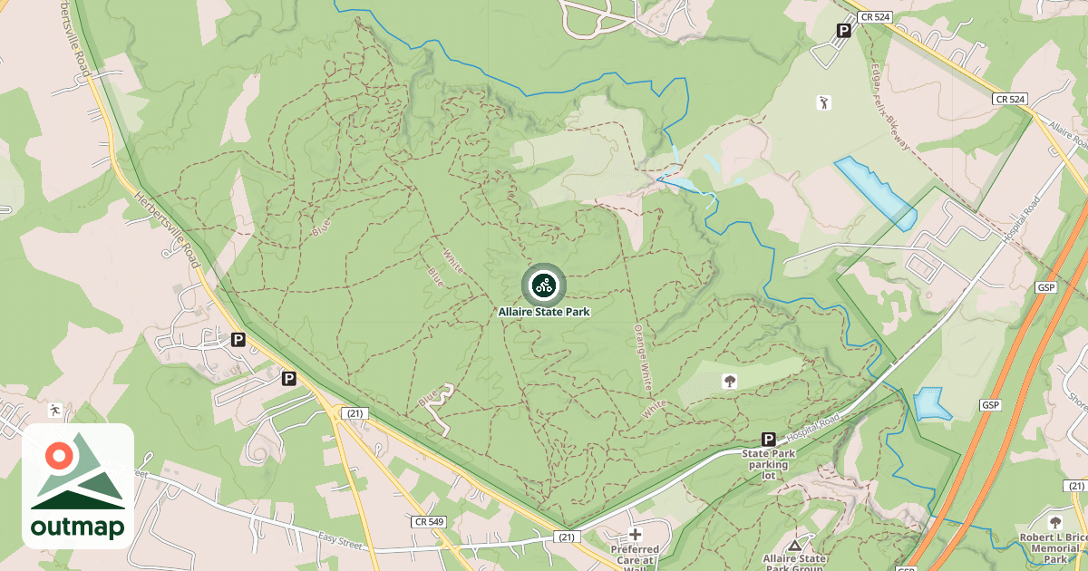 Map of Allaire State Park
