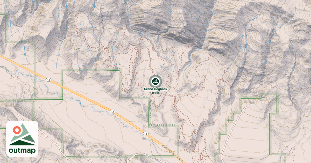 Map of Grand Hogback Trails