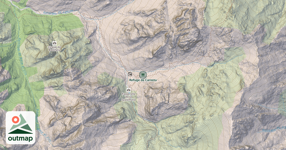 Map of Refuge de Carozzu