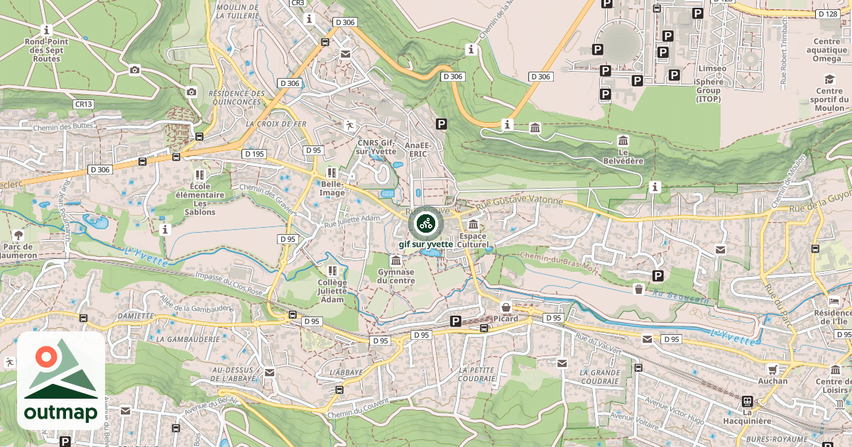 Map of gif sur yvette