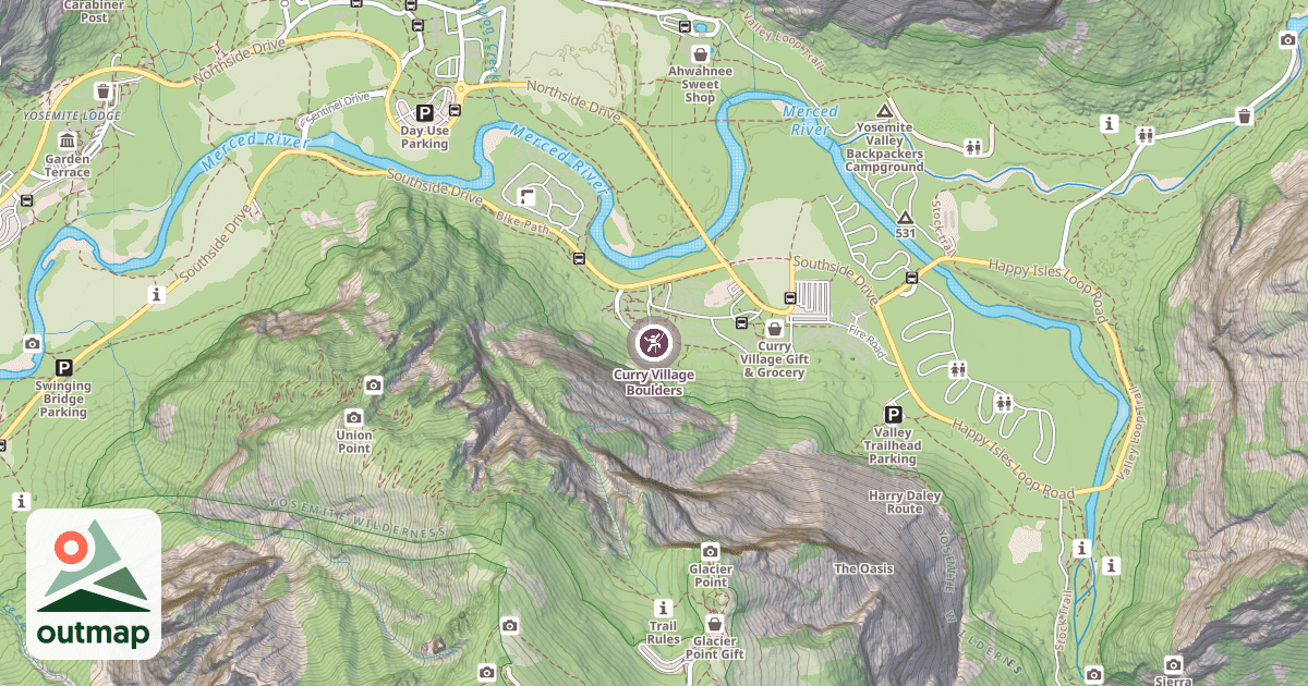 Map of Curry Village Boulders